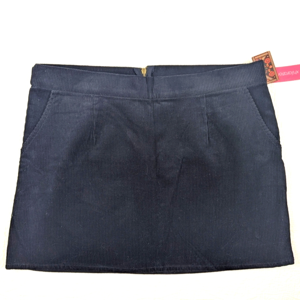 Xhilaration Blue Mini Pencil Skirt Navy Corduroy Women's XL NWT